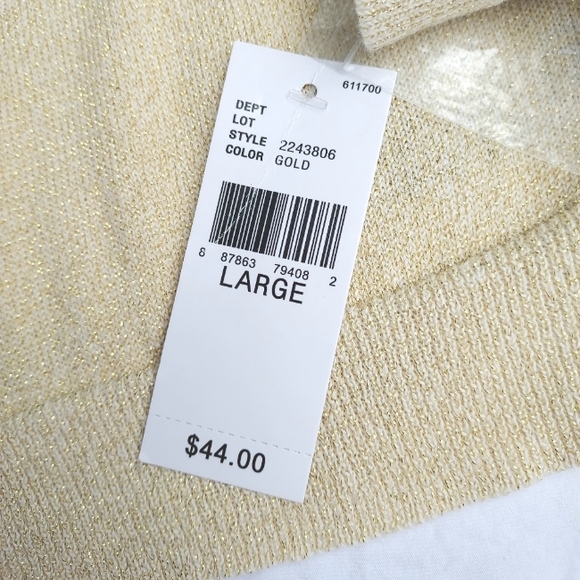 Girls Gold Sparkle Button Down Sweater NWT - Picture 4 of 5